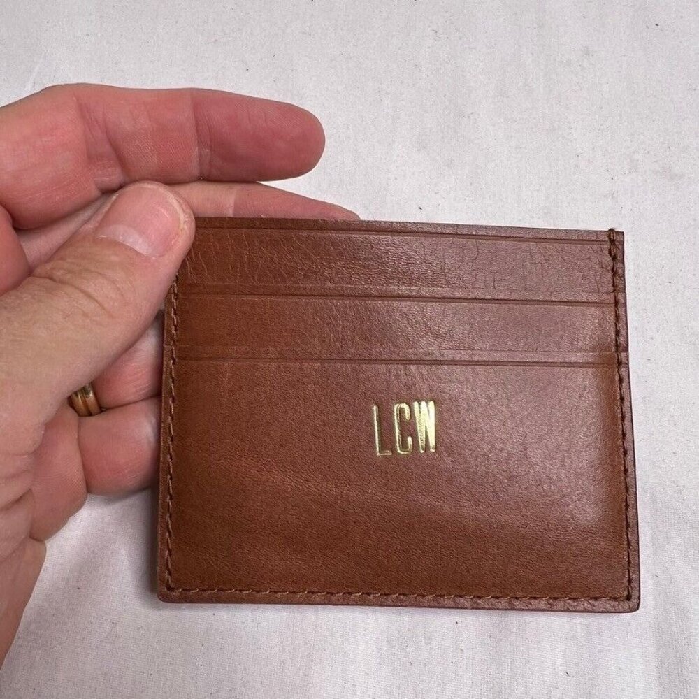 Madewell Womens Leather Card Case English Saddle G2704 Embossed